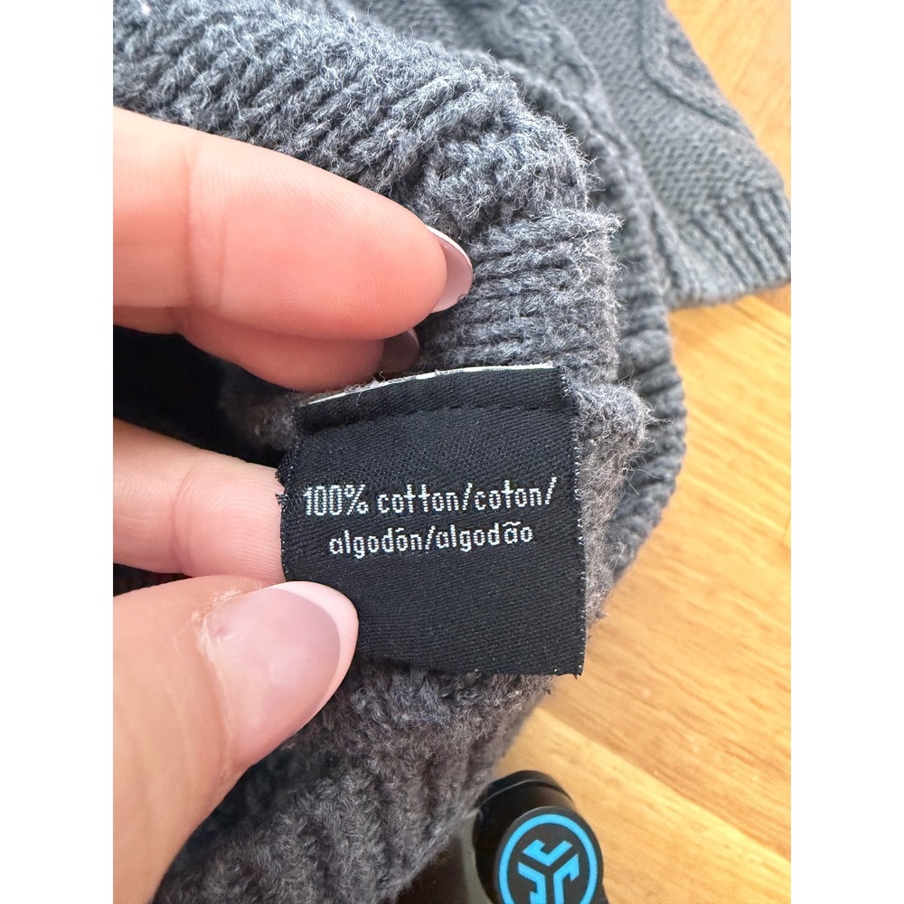 Vtg Calvin Klein Gray Babydoll Sweater Sz M Chunky Fisherman Y2K Capsule‎ - Picture 8 of 8